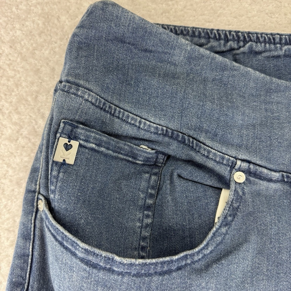 Belle by Kim Gravel Primabelle Straight Leg Cropped 32W Rinse Wash Blue - Picture 4 of 10